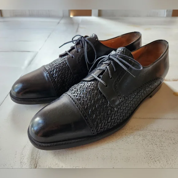 PETER HUBER Dress Shoes Mens 9.5 Black Leather Cap Toe Derby Vibram Sole Italy Peter Huber | Shoes | Peter Huber Dress Shoes Mens 95 Black  main image 3
